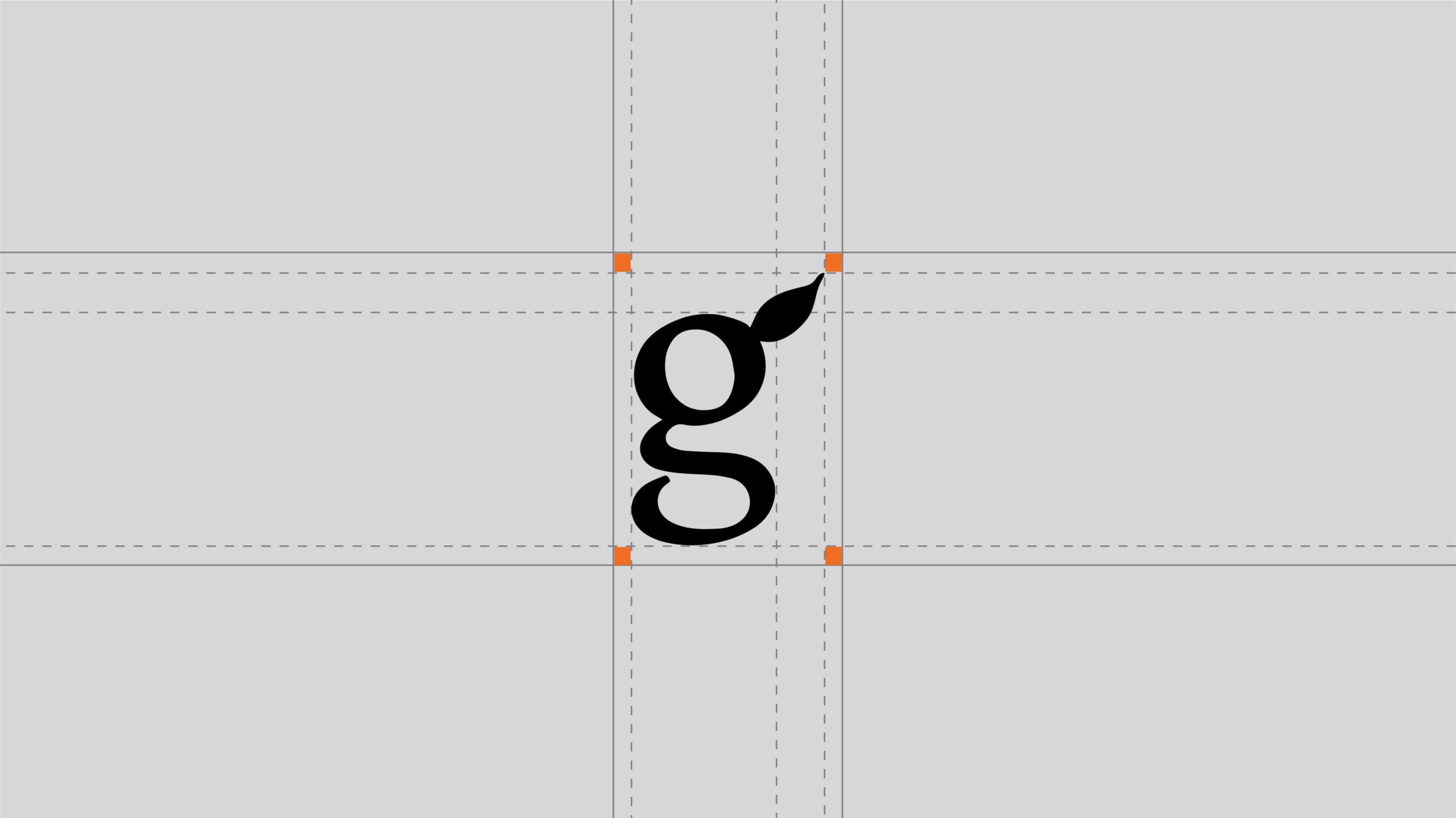 Letter 'g' Construction Grid